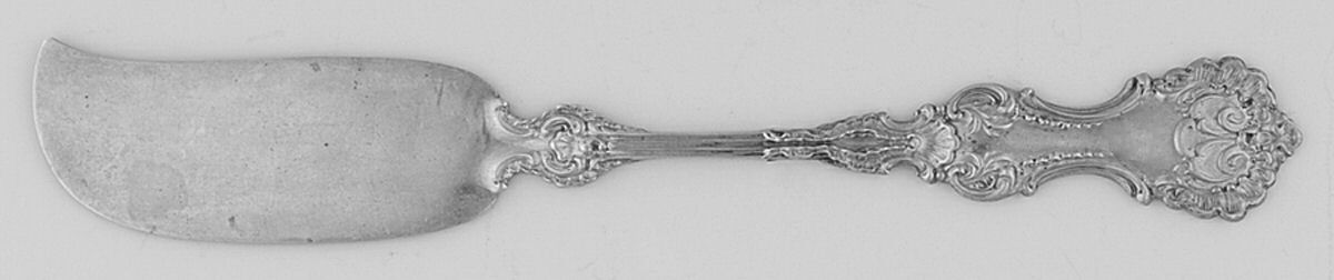 Pompadour (Sterling, 1895-1898) Large Flat Handle Butter Spreader by Whiting Manf Co-1