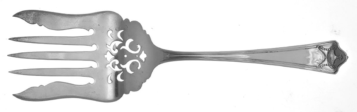 Pompeian (Sterling, 1913) Large Solid Fish Serving Fork by Whiting Manf Co-1
