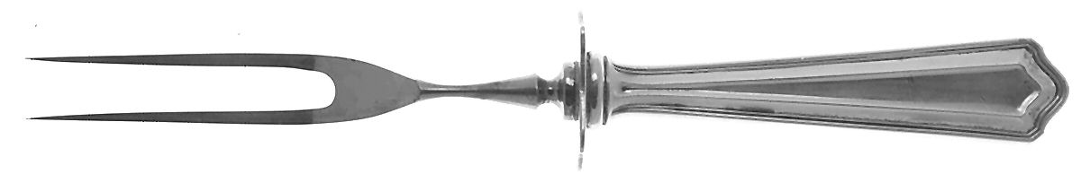 Portland (Sterling, 1913-1914, No Monograms) Small Steak Carving Fork with Stainless Prongs by Whiting Manf Co-1