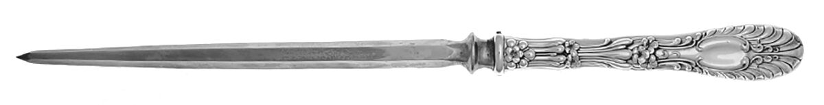 Radiant (Sterling, 1895) Large Roast Steel Rod Knife Sharpener by Whiting Manf Co-1