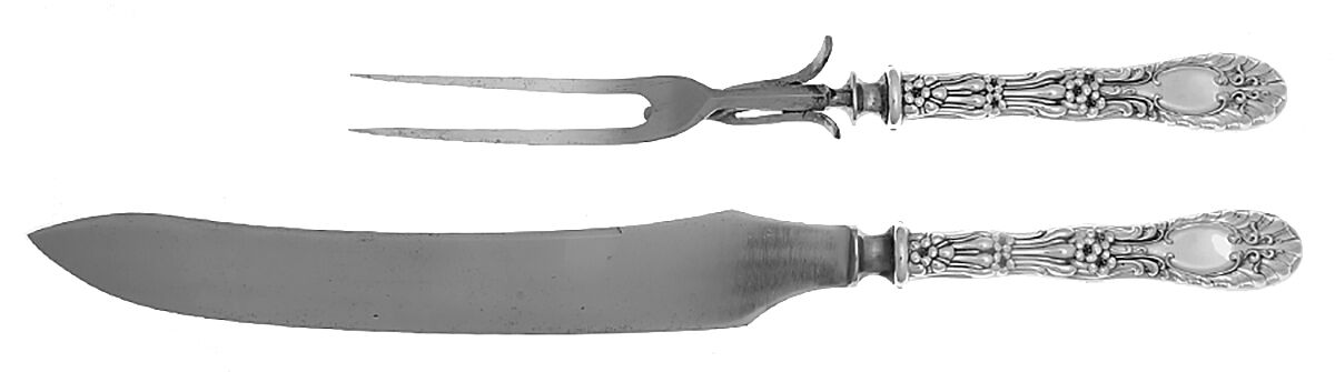Radiant (Sterling, 1895) Large 2-Piece Roast Carving Set with Stainless Blade by Whiting Manf Co-1