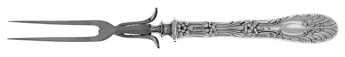 Radiant (Sterling, 1895) Large Stainless-Prong Roast Carving Fork by Whiting Manf Co-1