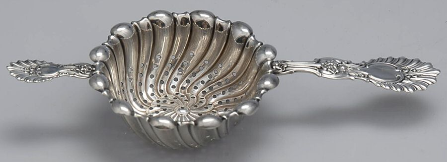 Radiant (Sterling, 1895) Solid Individual Overcup Tea Strainer by Whiting Manf Co-1