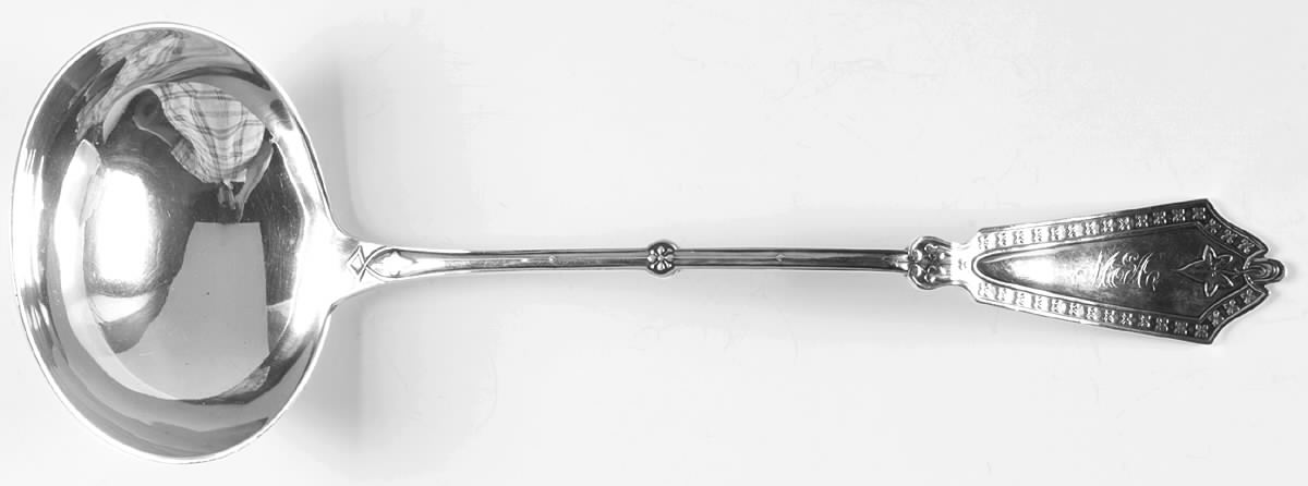 Rosette (Sterling, 1890) Solid Soup Ladle by Whiting Manf Co-1