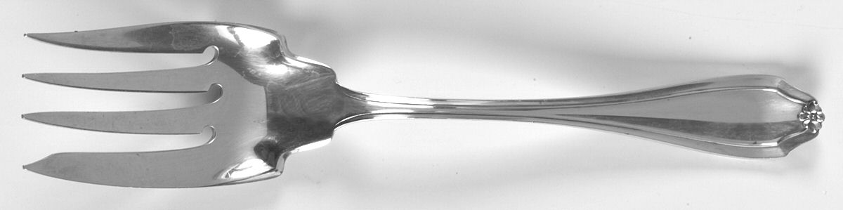 Stratford (Sterling, 1910) Small Solid Cold Meat Serving Fork by Whiting Manf Co-1