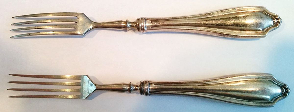 Stratford (Sterling, 1910) Fruit Fork with Hollow Handle & Silverplate Tines by Whiting Manf Co-1