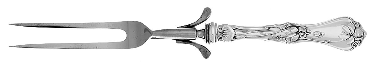 Violet (Sterling, 1905) Large Stainless-Prong Roast Carving Fork by Whiting Manf Co-1