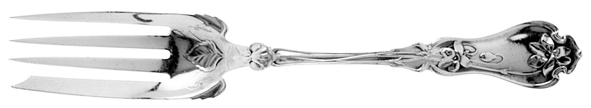 Violet (Sterling, 1905) Large Solid Cold Meat Serving Fork by Whiting Manf Co-1