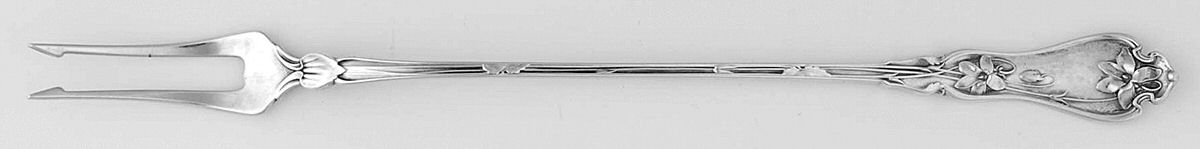 Violet (Sterling, 1905) Long Handle Olive Fork by Whiting Manf Co-1