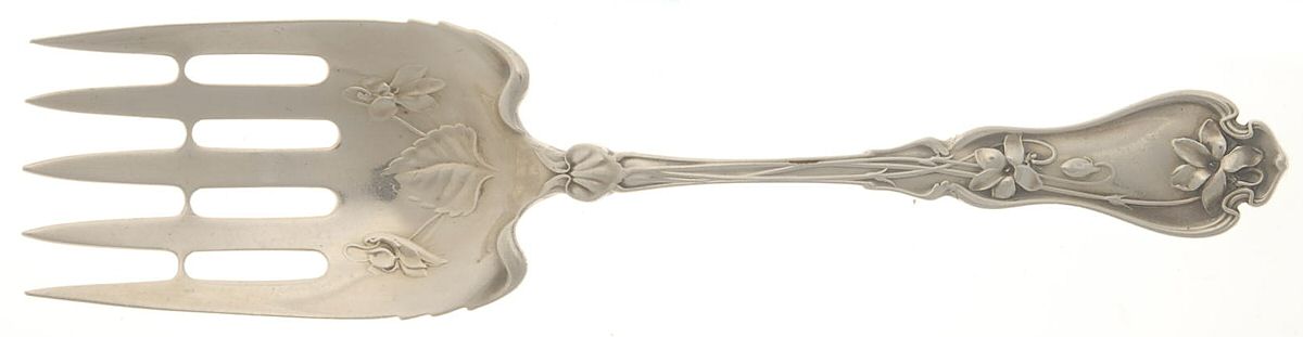 Violet (Sterling, 1905) Small Solid Fish Serving Fork by Whiting Manf Co-1