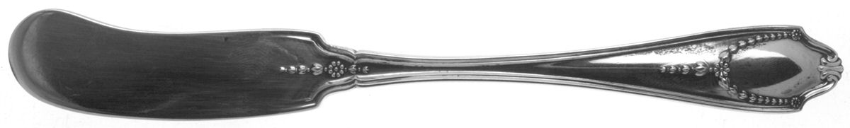 Wedgwood (Sterling, 1910, No Monograms) Flat Handle Butter Spreader by Whiting Manf Co-1
