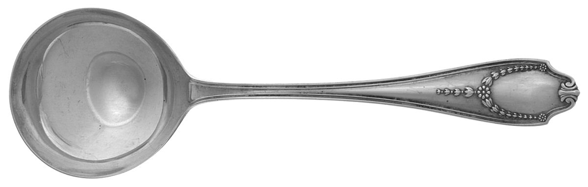 Wedgwood (Sterling, 1910, No Monograms) Round Bowl Soup Spoon (Bouillon) by Whiting Manf Co-1
