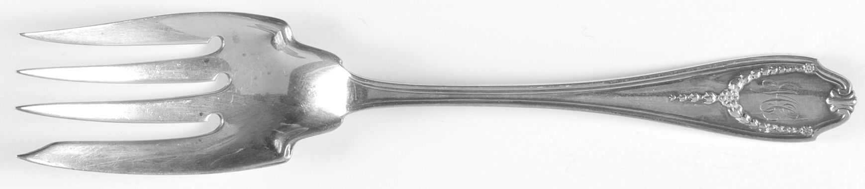 Wedgwood (Sterling, 1910, No Monograms) Individual Solid Fish Fork by Whiting Manf Co-1