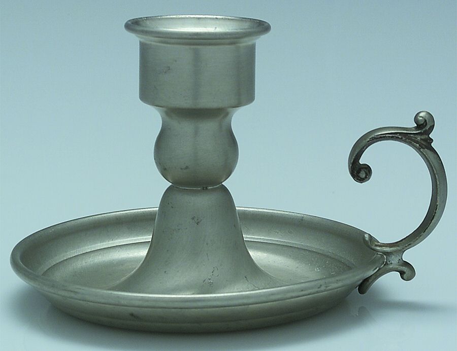 Pewter Hollowware Chamberstick with Globe by Web Silver-1
