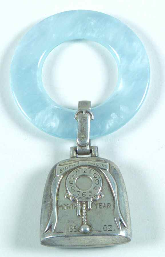 Sterling Hollowware Teething Ring-Birth Record by Web Silver-1