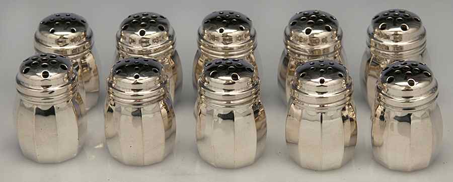 Sterling Hollowware Individual Salt and Pepper Set (5 Sets) by Web Silver-1