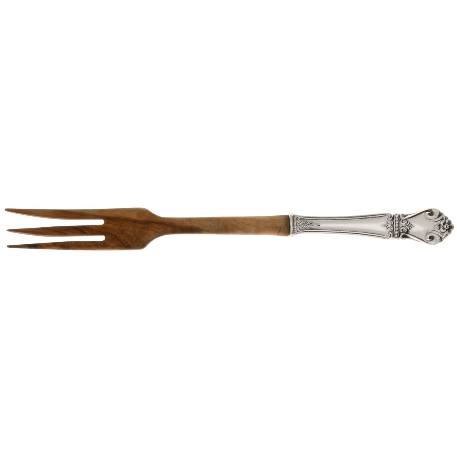WEB3 (Sterling) Salad Serving Fork with Wooden Prongs by Web Silver-1