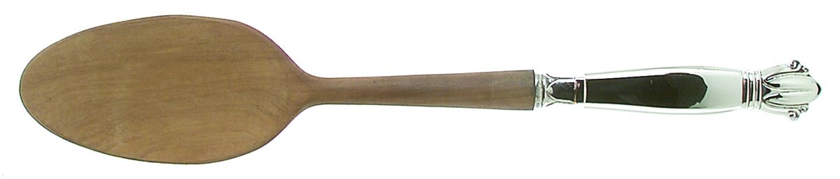 WEB5 (STERLING) Salad Serving Spoon with Wooden Bowl by Web Silver-1