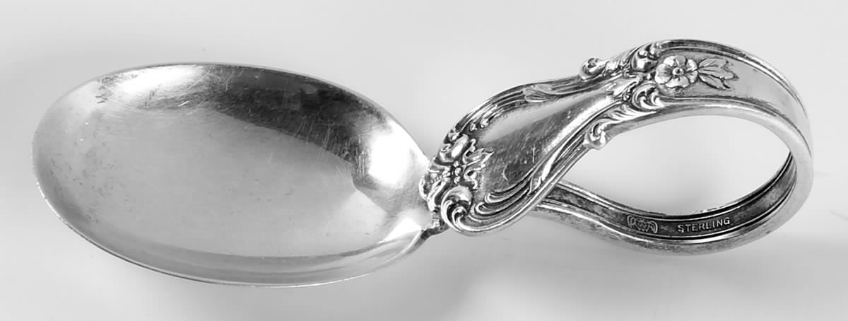 Ancestry (Sterling, 1940) Curved Handle Baby Spoon by Weidlich Silver-1