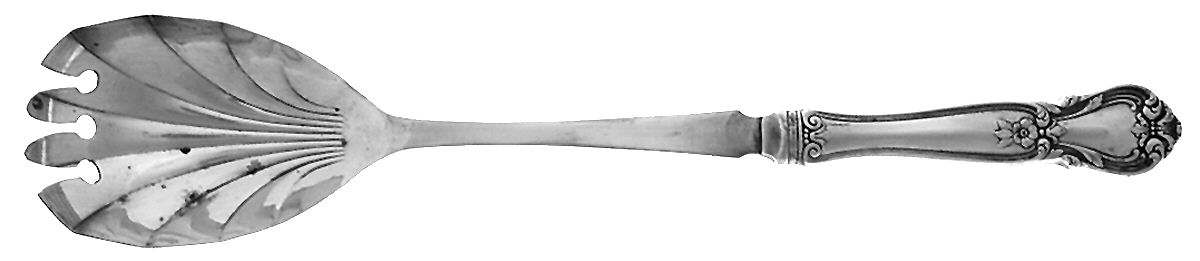Ancestry (Sterling, 1940) Salad Serving Fork with Plated Prongs by Weidlich Silver-1