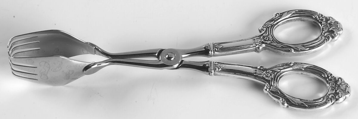 Ancestry (Sterling, 1940) Large Ice Serving Tongs w/Plated Bowl by Weidlich Silver-1