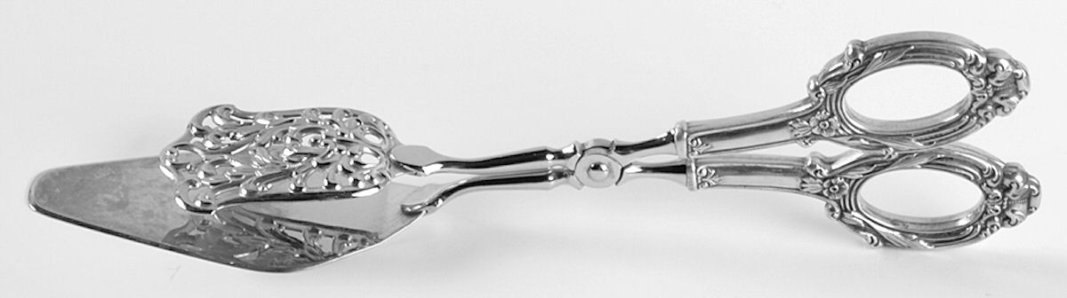 Ancestry (Sterling, 1940) Pastry Tongs W/ Sterling Handles & Silverplate Bowl by Weidlich Silver-1