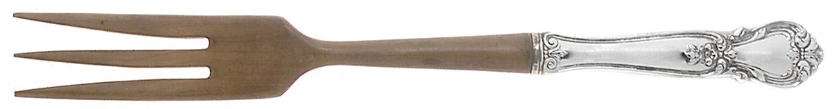 Ancestry (Sterling, 1940) Salad Serving Fork with Wooden Prongs by Weidlich Silver-1