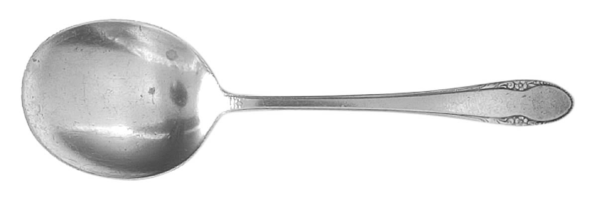 Colonial Bead (Sterling, 1930) Straight Handle Baby Spoon by Weidlich Silver-1