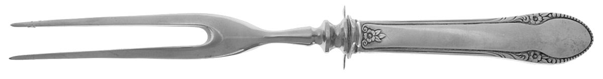 Colonial Bead (Sterling, 1930) Small Carving Fork W/Sterling Guard by Weidlich Silver-1