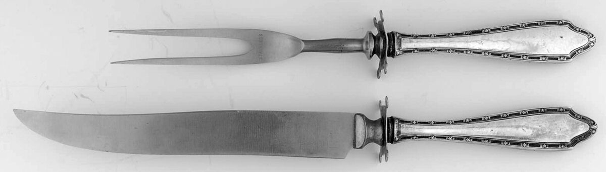 Devon (Sterling, 1925) Small Stainless Blade 2-Piece Steak Carving Set by Weidlich Silver-1