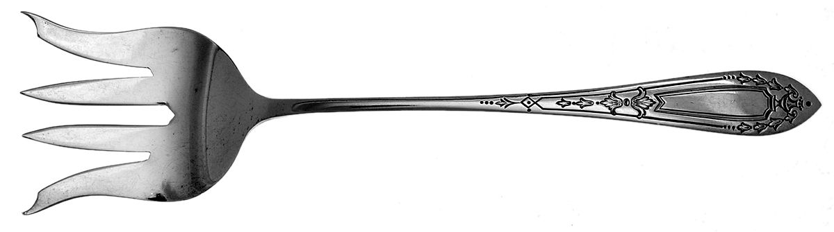 No 43 (Sterling, 1920) Large Solid Tined Sardine Serving Fork by Weidlich Silver-1