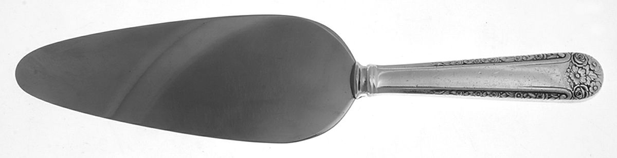 Tea Rose (Sterling, 1940) Pie Server with Stainless Blade by Weidlich Silver-1