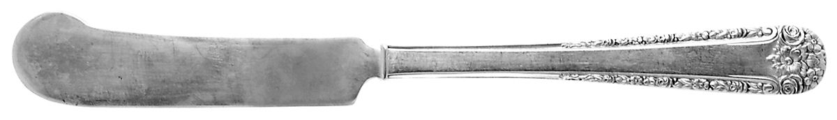 Tea Rose (Sterling, 1940) Flat Handle Butter Spreader by Weidlich Silver-1
