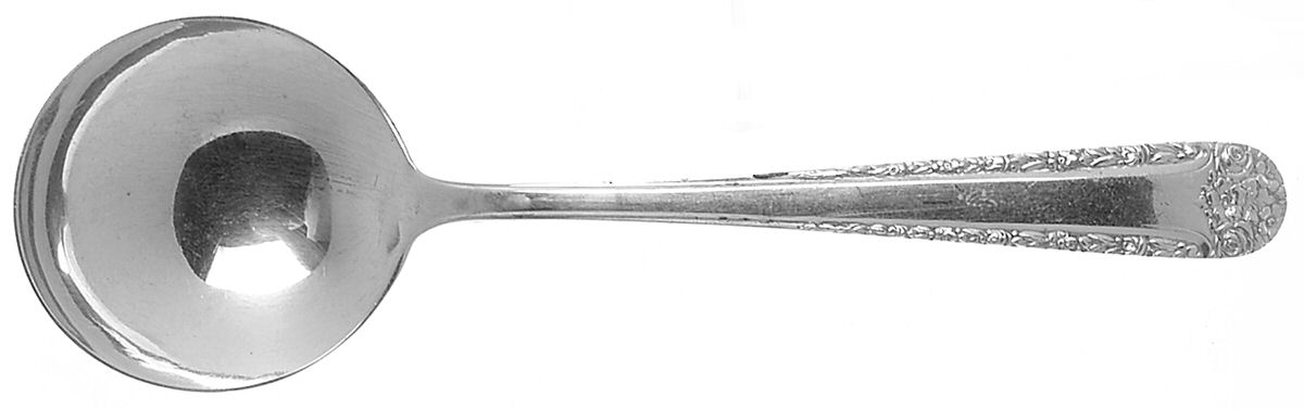 Tea Rose (Sterling, 1940) Round Bowl Soup Spoon (Cream Soup) by Weidlich Silver-1