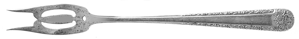 Tea Rose (Sterling, 1940) Short Handle Pickle/Olive Fork by Weidlich Silver-1
