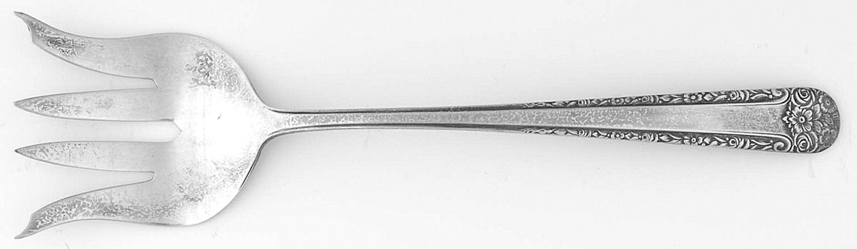 Tea Rose (Sterling, 1940) Small Chipped Beef Fork by Weidlich Silver-1