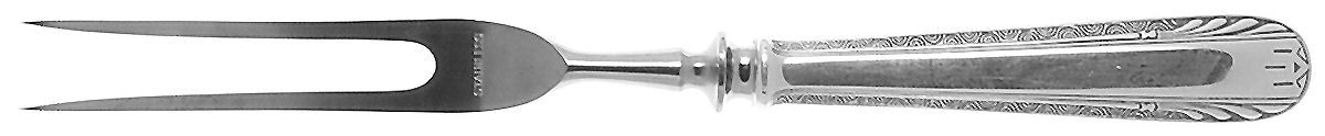 Victorian (Sterling, 1935) Small Steak Carving Fork with Stainless Prongs by Weidlich Silver-1