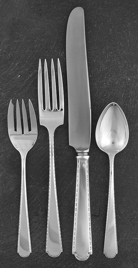 Virginia Sterling (Sterling, 1929) 4 Piece Dinner Size Setting by Weidlich Silver-1