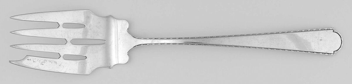 Virginia Sterling (Sterling, 1929) Small Solid Cold Meat Serving Fork by Weidlich Silver-1