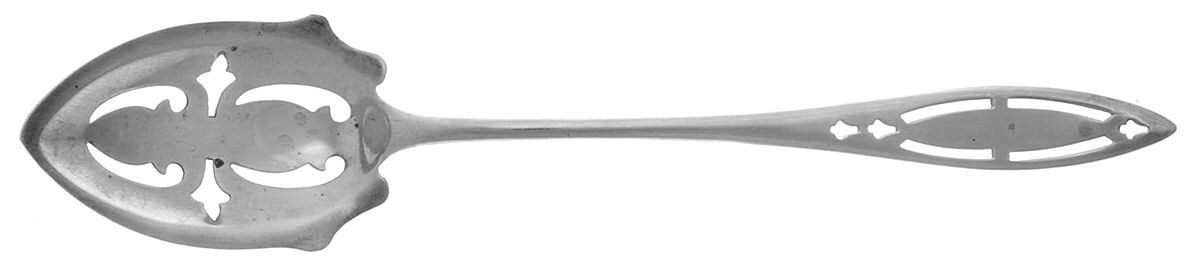 WED2 (STERLING) Pierced Bowl Short Handle Olive Spoon by Weidlich Silver-1