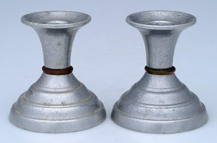 Armetale Hollowware (Non-Silver) Pair of 3" Console Candleholders by Wilton Armetale-1