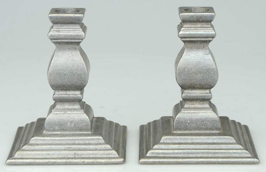 Armetale Hollowware (Non-Silver) Pair of 4" Candlesticks by Wilton Armetale-1