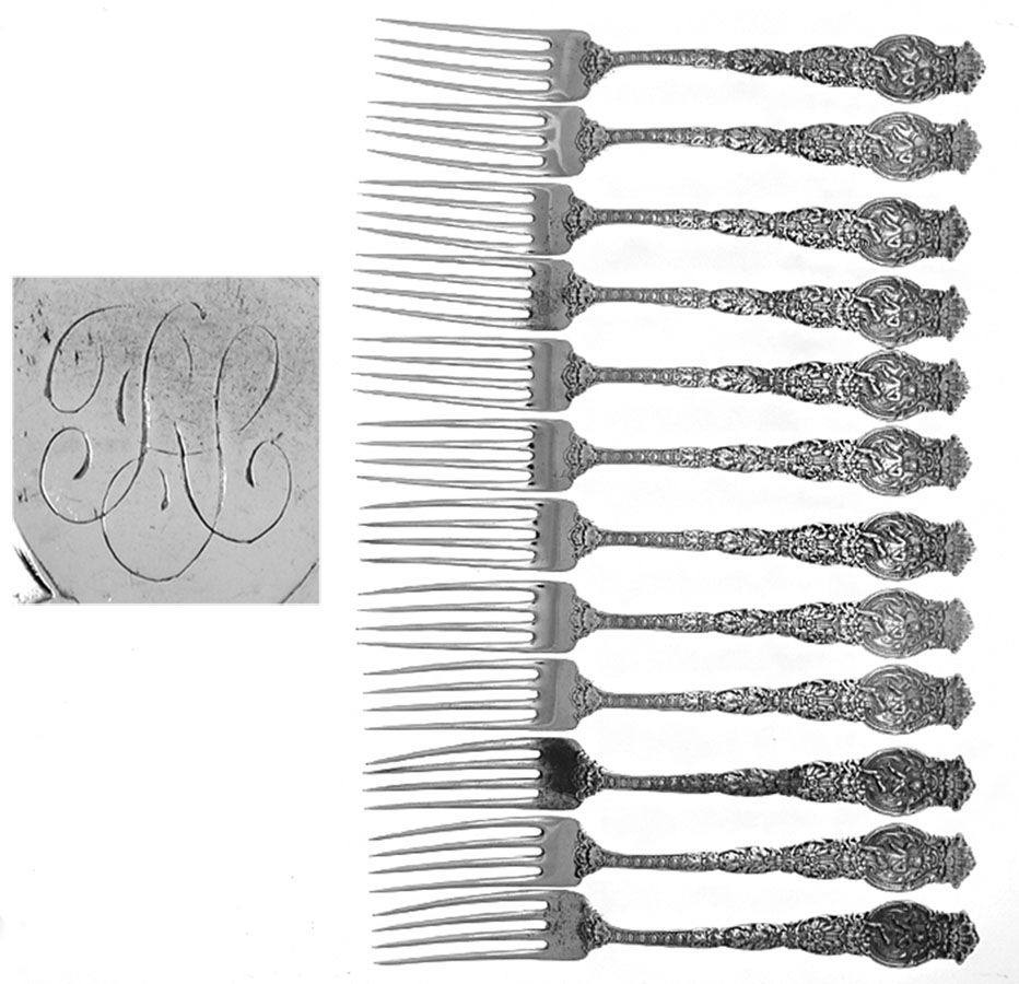 Ariel (Sterling, 1895) (Set of 12) Fork by Wendell-1
