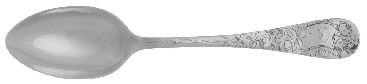 Hand Engraved (Sterling, 1885) Monogram Five O'Clock Teaspoon by Wendell-1