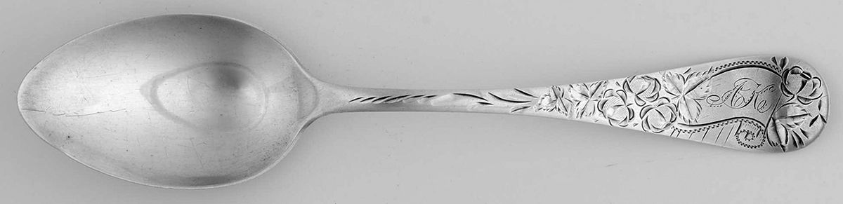Hand Engraved (Sterling, 1885) Monogram Five O'Clock Teaspoon by Wendell-1