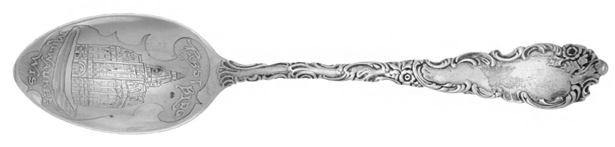 Junior Rococo (Sterling, 1896) Souvenir Spoon (Teaspoon) by Wendell-1