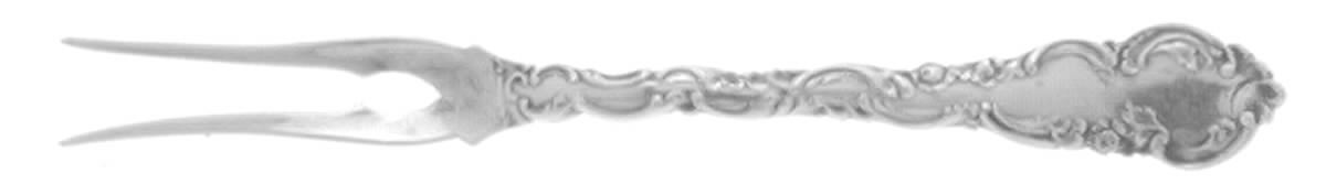 Junior Rococo (Sterling, 1896) Lemon Fork, 2 Tine by Wendell-1