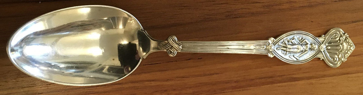 Apollo (Sterling, 1865) Dessert/Oval Soup Spoon by John R Wendt-1