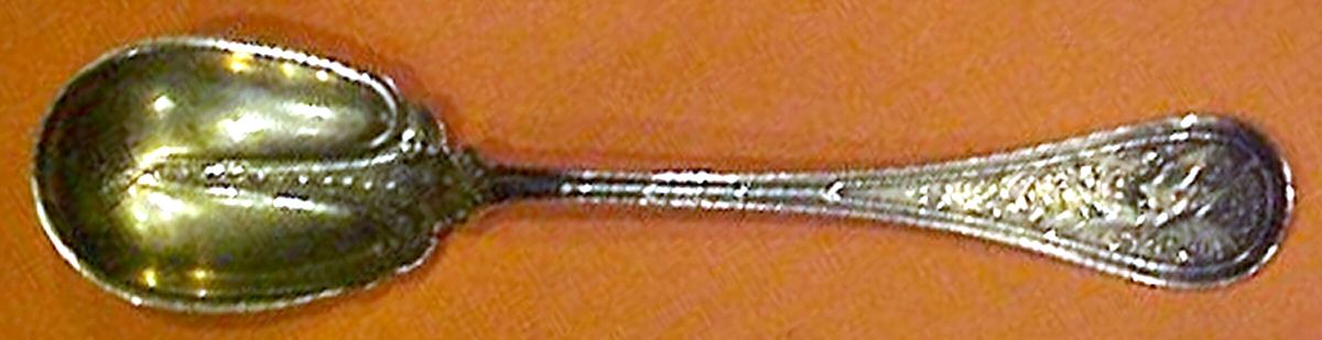 Bird (Sterling, 1865) Bright Cut Bowl Sugar Spoon by John R Wendt-1
