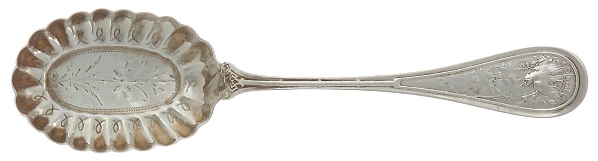 Bird (Sterling, 1865) Spoon-Sugar Shell/Bright Cut by John R Wendt-1